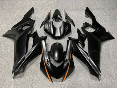 Preisgünstige Yamaha YZF R6 Motorrad Verkleidung 2017-2023 - Matt Schwarz Orange