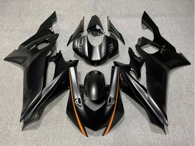 Preisgünstige Yamaha YZF R6 Motorrad Verkleidung 2017-2023 - Matt Schwarz Orange