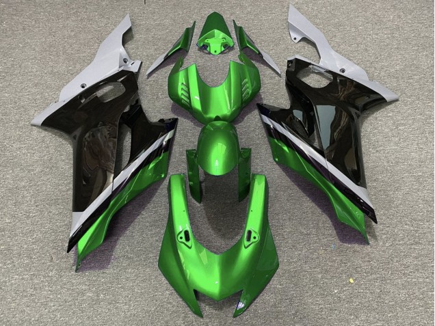 Preisgünstige Yamaha YZF R6 Motorrad Verkleidung 2017-2023 - Grau Grun Glanzendes Schwarz