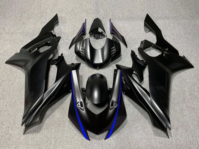 Preisgünstige Yamaha YZF R6 Motorrad Verkleidung 2017-2023 - Matt Schwarz Blau