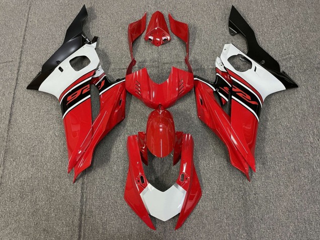 Preisgünstige Yamaha YZF R6 Motorrad Verkleidung 2017-2023 - Weiss Rot Matt Schwarz
