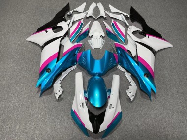 Preisgünstige Yamaha YZF R6 Motorrad Verkleidung 2017-2023 - Weiss Rosa Blau Schwarz