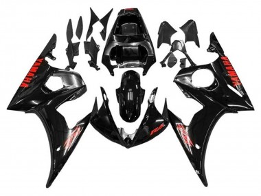 Preisgünstige Yamaha YZF R6 Motorrad Verkleidung 2005 - Glanzendes Schwarz Rot