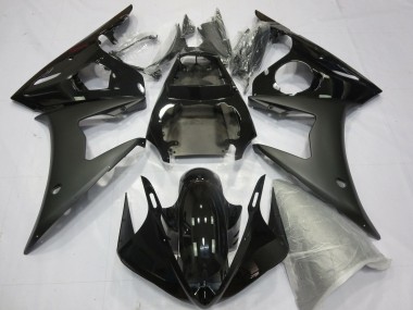 Preisgünstige Yamaha YZF R6 Motorrad Verkleidung 2005 - Glanzendes Schwarz Matt Schwarz