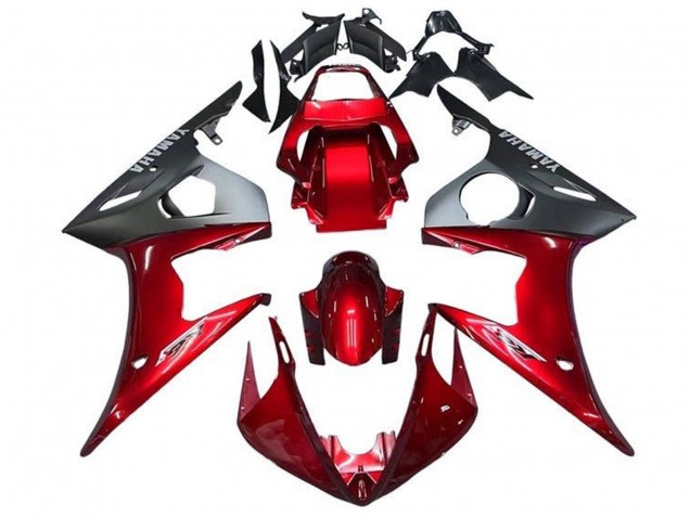 Preisgünstige Yamaha YZF R6 Motorrad Verkleidung 2003-2004 - Rot Matt Schwarz