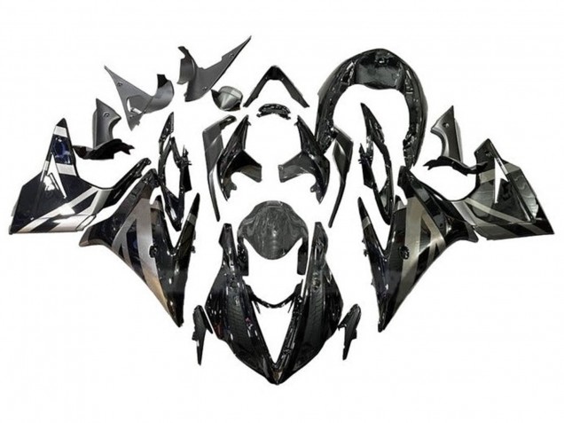 Preisgünstige Triumph Daytona 675 Triple Motorrad Verkleidung 2013-2016 - Silber Glanzendes Schwarz