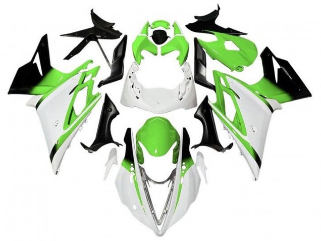 Preisgünstige Triumph Daytona 675 Triple Motorrad Verkleidung 2013-2016 - Weiss Grun Glanzendes Schwarz