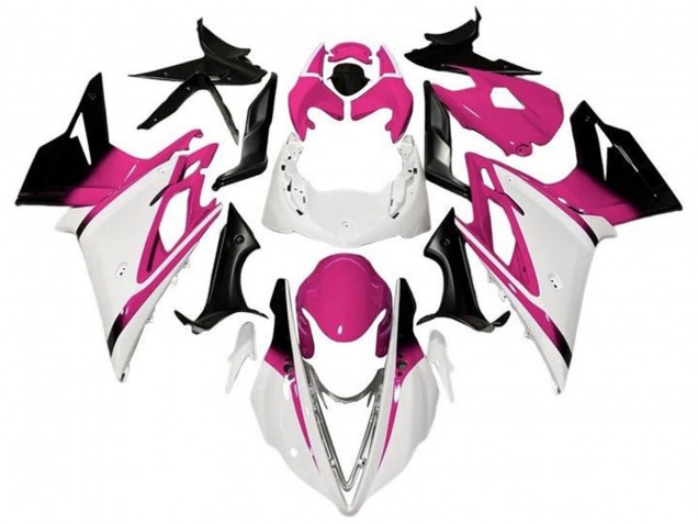 Preisgünstige Triumph Daytona 675 Triple Motorrad Verkleidung 2013-2016 - Weiss Rosa Glanzendes Schwarz