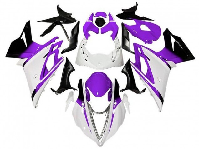 Preisgünstige Triumph Daytona 675 Triple Motorrad Verkleidung 2013-2016 - Weiss Lila Glanzendes Schwarz