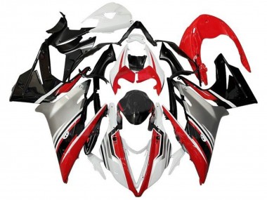 Preisgünstige Triumph Daytona 675 Triple Motorrad Verkleidung 2013-2016 - Weiss Rot Silber Glanzendes Schwarz