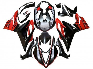 Preisgünstige Triumph Daytona 675 Triple Motorrad Verkleidung 2013-2016 - Silber Rot Glanzendes Schwarz