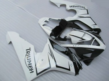 Preisgünstige Triumph Daytona 675 Triple Motorrad Verkleidung 2006-2008 - Weiss Glanzendes Schwarz