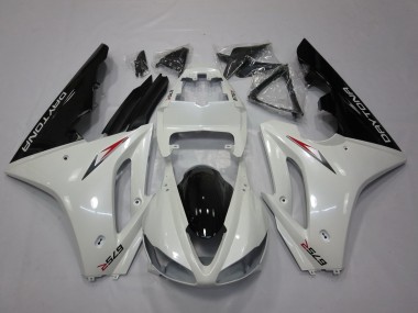 Preisgünstige Triumph Daytona 675 Triple Motorrad Verkleidung 2009-2012 - Weiss Glanzendes Schwarz