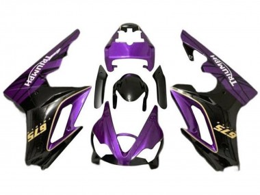 Preisgünstige Triumph Daytona 675 Triple Motorrad Verkleidung 2009-2012 - Lila Gold Glanzendes Schwarz