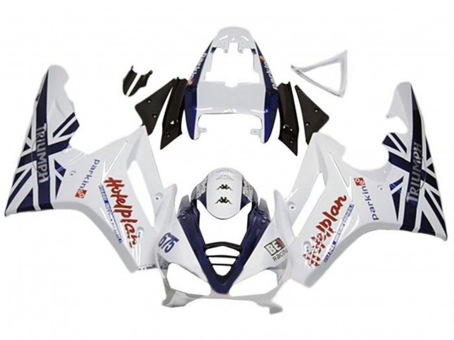 Preisgünstige Triumph Daytona 675 Triple Motorrad Verkleidung 2009-2012 - Weiss Dunkel Blau
