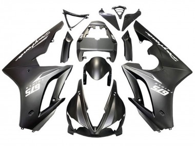 Preisgünstige Triumph Daytona 675 Triple Motorrad Verkleidung 2009-2012 - Matt Schwarz Weiss Aufkleber