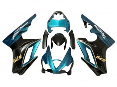 Preisgünstige Triumph Daytona 675 Triple Motorrad Verkleidung 2009-2012 - Blau Grun Blau Glanzendes Schwarz