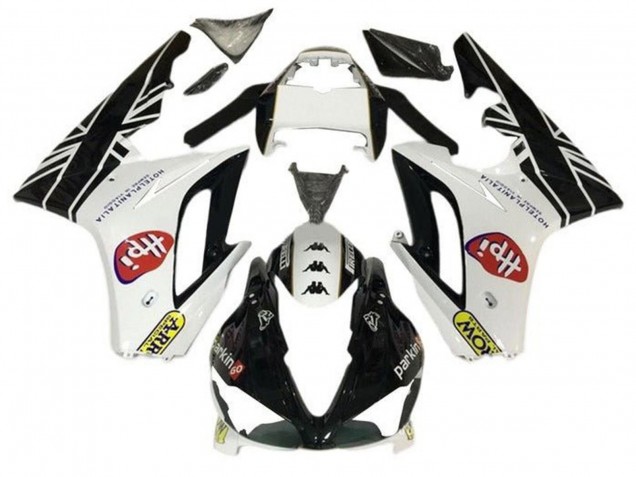 Preisgünstige Triumph Daytona 675 Triple Motorrad Verkleidung 2009-2012 - Weiss Glanzendes Schwarz HPi