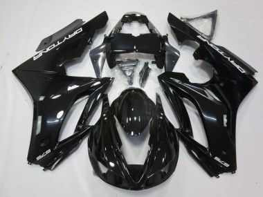 Preisgünstige Triumph Daytona 675 Triple Motorrad Verkleidung 2009-2012 - Glanzendes Schwarz Weiss Aufkleber