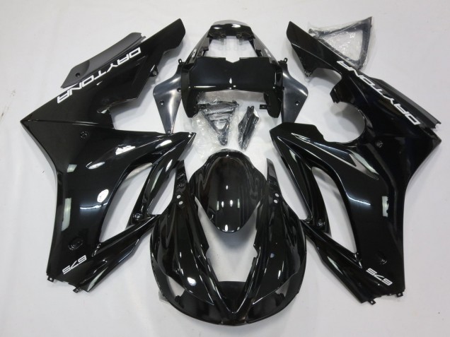 Preisgünstige Triumph Daytona 675 Triple Motorrad Verkleidung 2009-2012 - Glanzendes Schwarz Weiss Aufkleber