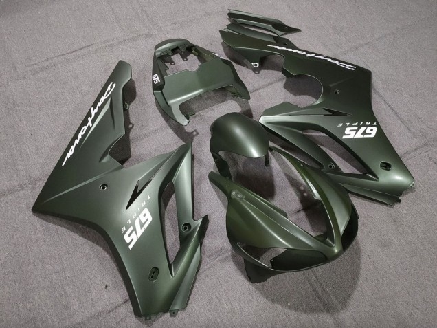 Preisgünstige Triumph Daytona 675 Triple Motorrad Verkleidung 2009-2012 - Matt Grun Weiss