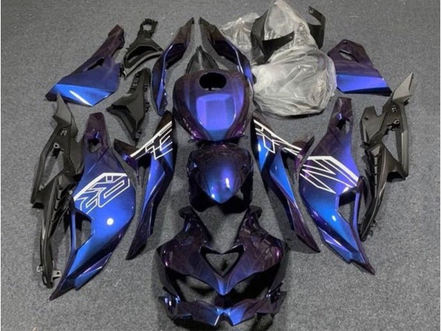 Preisgünstige Kawasaki ZX4R ZX-4RR Motorrad Verkleidung 2019-2025 - Lila Blau Gradient