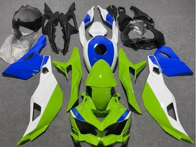 Preisgünstige Kawasaki ZX4R ZX-4RR Motorrad Verkleidung 2019-2025 - Weiss Blau Grun