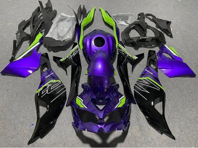 Preisgünstige Kawasaki ZX4R ZX-4RR Motorrad Verkleidung 2019-2025 - Lila Grun Schwarz