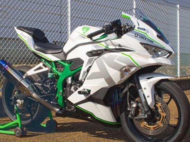 Preisgünstige Kawasaki ZX4R ZX-4RR Motorrad Verkleidung 2019-2025 - Weiss Silber Grun