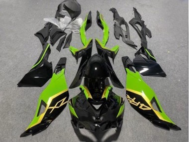 Preisgünstige Kawasaki ZX4R ZX-4RR Motorrad Verkleidung 2019-2025 - Glanzendes Schwarz Grun Gold
