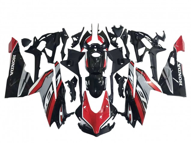 Preisgünstige Honda CBR250RR Motorrad Verkleidung 2017-2022 - Rot Silber Glanzendes Schwarz