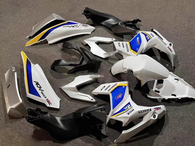 Preisgünstige Honda ADV160 Motorrad Verkleidung 2022-2024 - Weiss Blau Gelb HRC
