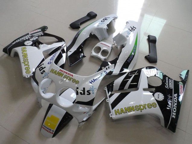 Preisgünstige Honda CBR250RR MC19 Motorrad Verkleidung 1988-1989 - Weiss Gelb Glanzendes Schwarz Hannspree