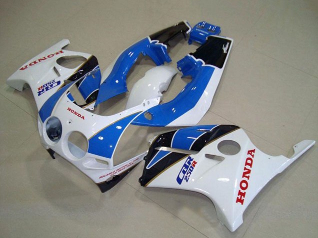 Preisgünstige Honda CBR250RR MC19 Motorrad Verkleidung 1988-1989 - Weiss Hellblau Glanzendes Schwarz