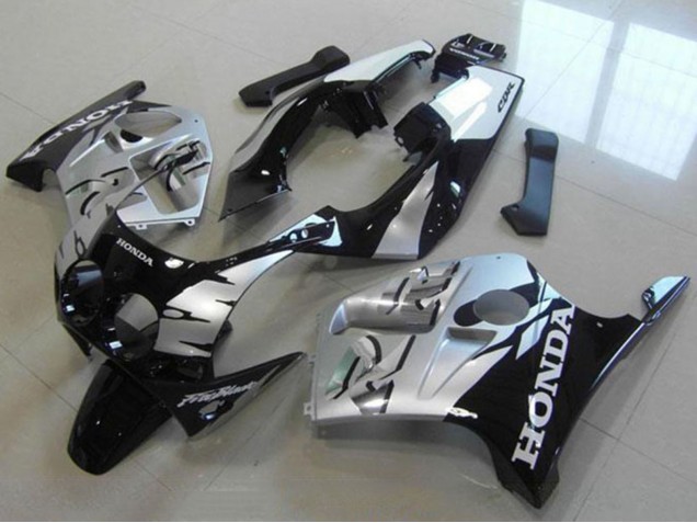 Preisgünstige Honda CBR250RR MC19 Motorrad Verkleidung 1988-1989 - Silber Glanzendes Schwarz