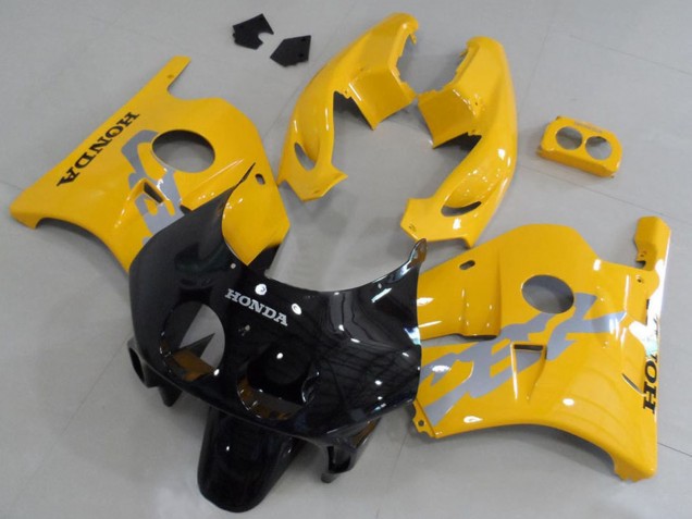 Preisgünstige Honda CBR250RR MC22 Motorrad Verkleidung Kit 1990-1998 - Gelb Glanzendes Schwarz