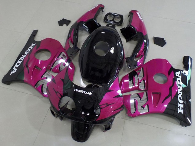 Preisgünstige Honda CBR250RR MC22 Motorrad Verkleidung Kit 1990-1998 - Rosa Glanzendes Schwarz