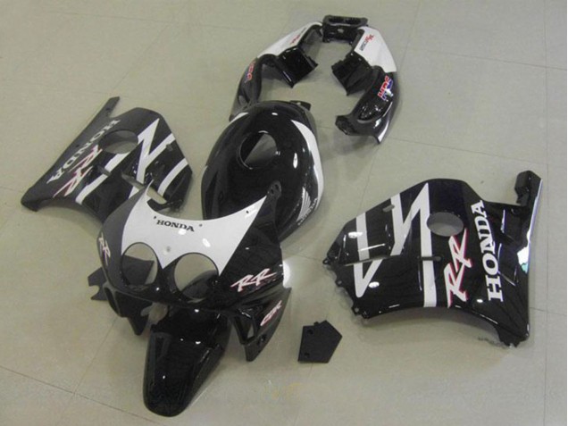 Preisgünstige Honda CBR250RR MC22 Motorrad Verkleidung 1990-1998 - Glanzendes Schwarz Weiss