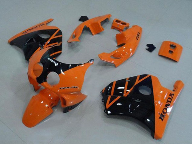 Preisgünstige Honda CBR250RR MC22 Motorrad Verkleidung 1990-1998 - Orange Glanzendes Schwarz