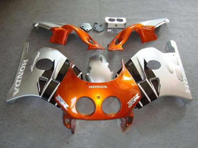 Preisgünstige Honda CBR250RR MC22 Motorrad Verkleidung 1990-1998 - Silber Orange Glanzendes Schwarz
