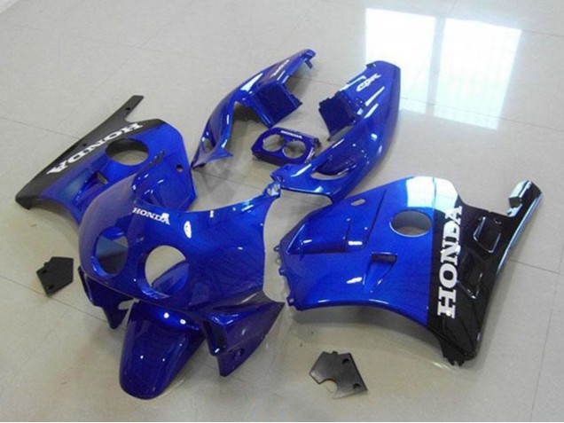 Preisgünstige Honda CBR250RR MC22 Motorrad Verkleidung 1990-1998 - Blau Glanzendes Schwarz Weiss Aufkleber