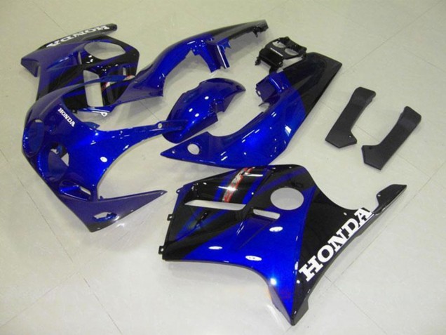 Preisgünstige Honda CBR250RR MC22 Motorrad Verkleidung 1990-1998 - Blau Glanzendes Schwarz Weiss Aufkleber
