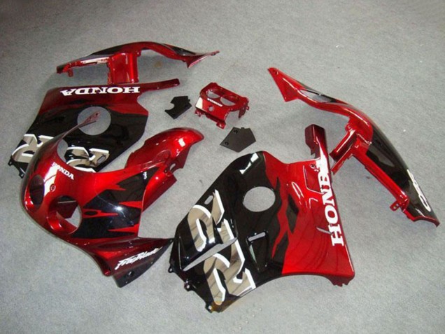 Preisgünstige Honda CBR250RR MC22 Motorrad Verkleidung 1990-1998 - Rot Glanzendes Schwarz