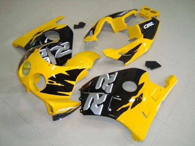 Preisgünstige Honda CBR250RR MC22 Motorrad Verkleidung 1990-1998 - Gelb Glanzendes Schwarz