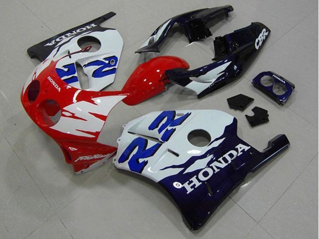 Preisgünstige Honda CBR250RR MC22 Motorrad Verkleidung 1990-1998 - Weiss Rot Glanzendes Schwarz