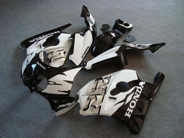Preisgünstige Honda CBR250RR MC22 Motorrad Verkleidung 1990-1998 - Weiss Glanzendes Schwarz