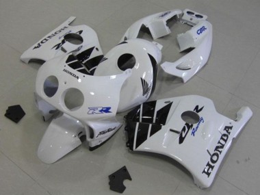 Preisgünstige Honda CBR250RR MC22 Motorrad Verkleidung 1990-1998 - Weiss Glanzendes Schwarz