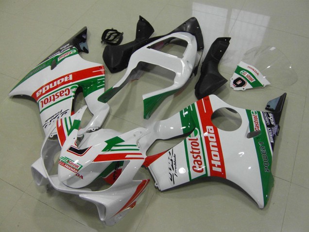Preisgünstige Honda CBR600 F4i Motorrad Verkleidung 2001-2003 - Weiss Rot Grun Castrol