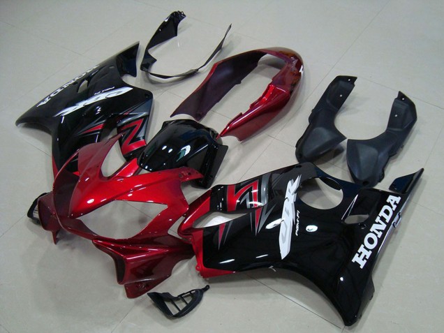 Preisgünstige Honda CBR600 F4i Motorrad Verkleidungen Kit 2004-2007 - Rot Glanzendes Schwarz