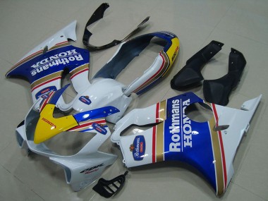 Preisgünstige Honda CBR600 F4i Motorrad Verkleidung 2004-2007 - Weiss Blau Gelb Rothmans